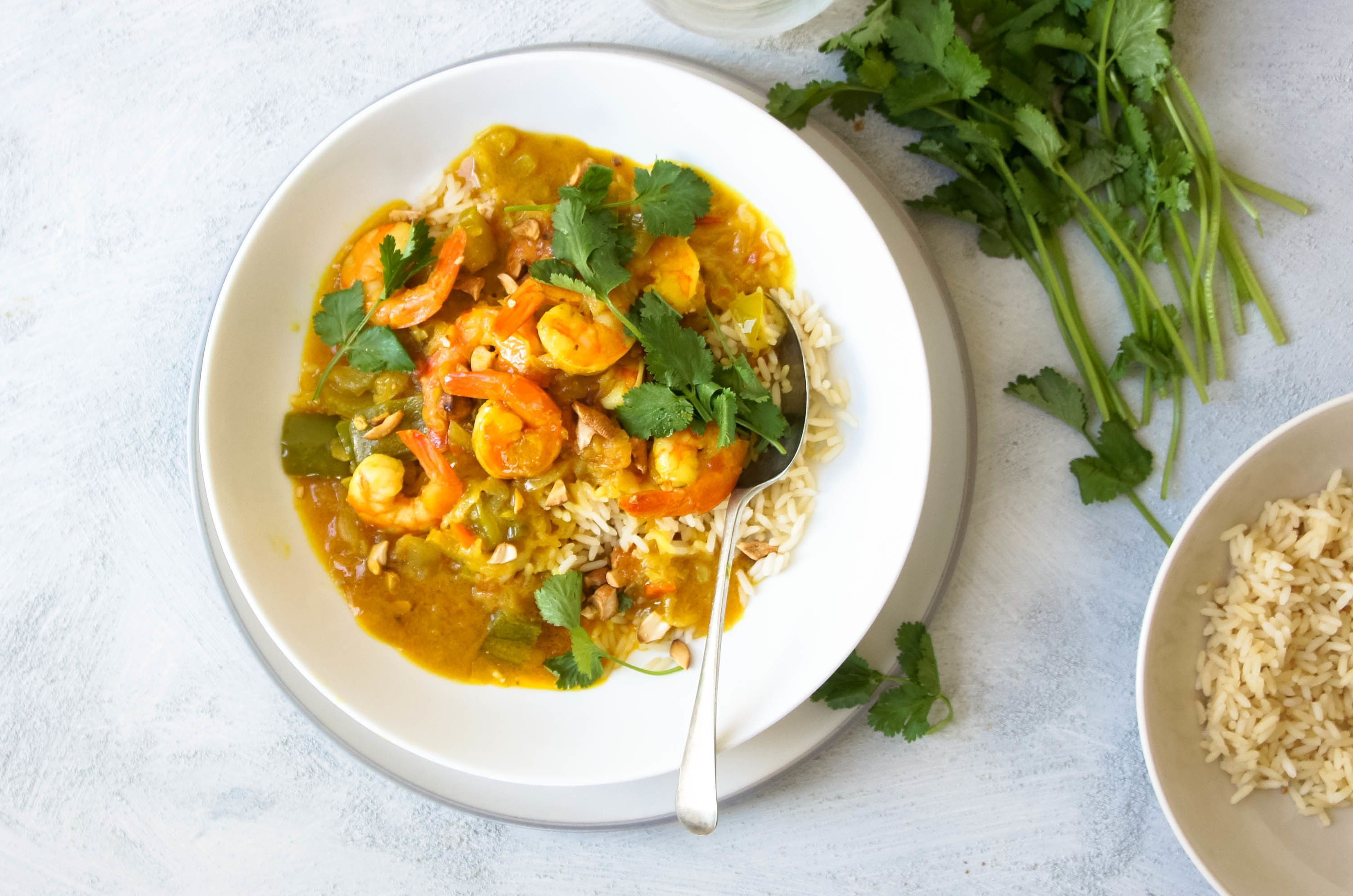 Curried Prawns in coconut milk